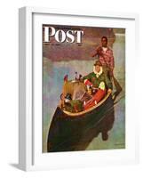 "Canoe Fishing Trip," Saturday Evening Post Cover, July 12, 1947-Mead Schaeffer-Framed Premium Giclee Print