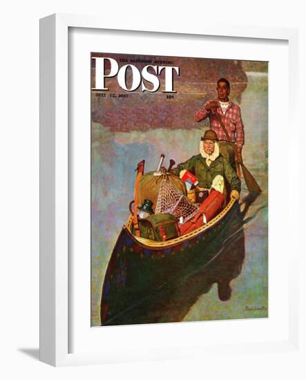 "Canoe Fishing Trip," Saturday Evening Post Cover, July 12, 1947-Mead Schaeffer-Framed Premium Giclee Print