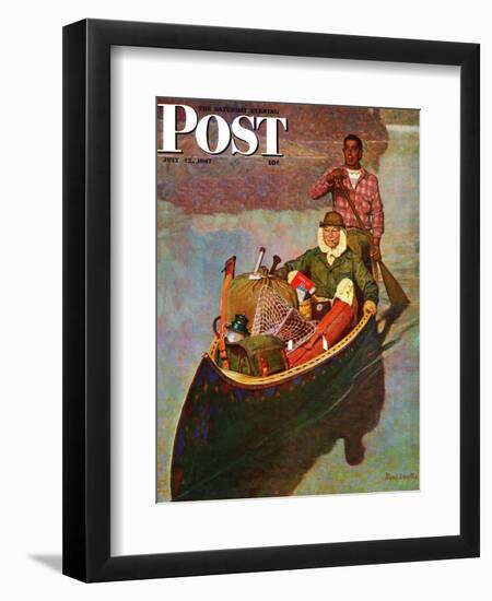 "Canoe Fishing Trip," Saturday Evening Post Cover, July 12, 1947-Mead Schaeffer-Framed Premium Giclee Print