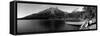 Canoe in Lake in Front of Mountains, Leigh Lake, Rockchuck Peak, Teton Range-null-Framed Stretched Canvas