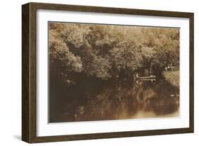 Canoe in Shady Creek-null-Framed Art Print