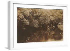 Canoe in Shady Creek-null-Framed Art Print