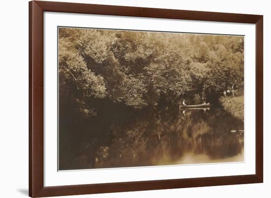 Canoe in Shady Creek-null-Framed Art Print