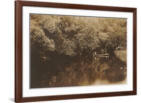 Canoe in Shady Creek-null-Framed Art Print