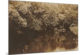 Canoe in Shady Creek-null-Mounted Art Print