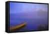 Canoe in the Fog-null-Framed Stretched Canvas