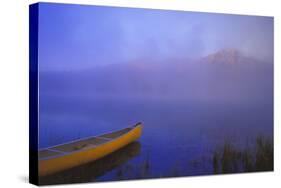 Canoe in the Fog-null-Stretched Canvas