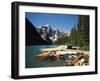 Canoe Moored at Dock on Moraine Lake, Banff NP, Alberta, Canada-Adam Jones-Framed Premium Photographic Print