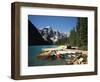 Canoe Moored at Dock on Moraine Lake, Banff NP, Alberta, Canada-Adam Jones-Framed Photographic Print