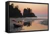 Canoe on a Beach at Sunset, Washington, USA-Gary Luhm-Framed Stretched Canvas