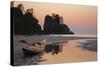 Canoe on a Beach at Sunset, Washington, USA-Gary Luhm-Stretched Canvas