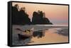 Canoe on a Beach at Sunset, Washington, USA-Gary Luhm-Framed Stretched Canvas