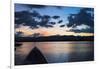 Canoe on Inle Lake at Sunset, Shan State, Myanmar-Keren Su-Framed Photographic Print