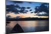 Canoe on Inle Lake at Sunset, Shan State, Myanmar-Keren Su-Mounted Photographic Print