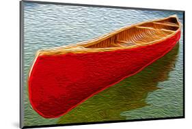 Canoe on Lake Carr-null-Mounted Art Print
