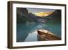 Canoe on Lake Louise at Sunrise-Miles Ertman-Framed Photographic Print