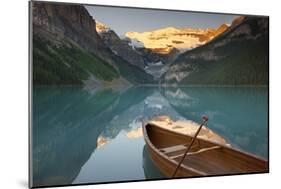 Canoe on Lake Louise at Sunrise-Miles Ertman-Mounted Photographic Print