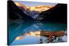 Canoe on Lake Louise-null-Stretched Canvas