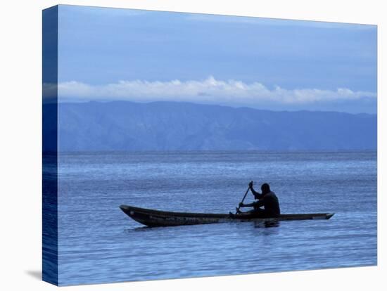 Canoe on Lake Tanganyika, Tanzania-Kristin Mosher-Stretched Canvas