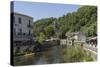 Canoe on River Dronne, Brantome, Dordogne, Aquitaine, France, Europe-Jean Brooks-Stretched Canvas