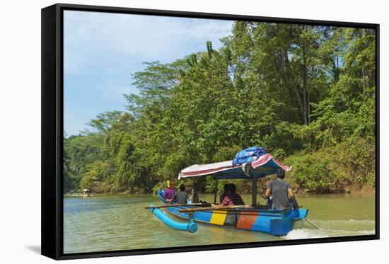 Canoe on River Trip to the Popular Green Canyon Beauty Spot-Rob-Framed Stretched Canvas