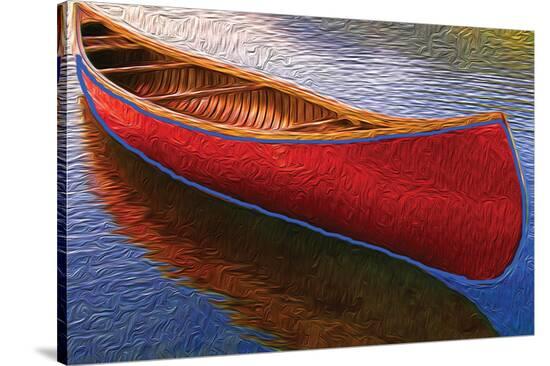 Canoe on Thomson Pond--Stretched Canvas