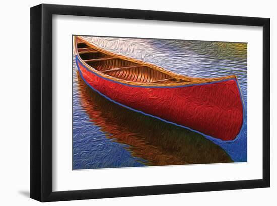 Canoe on Thomson Pond-null-Framed Art Print