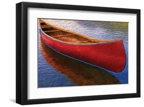 Canoe on Thomson Pond-null-Framed Art Print