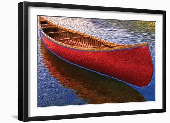 Canoe on Thomson Pond-null-Framed Art Print