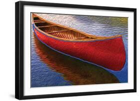 Canoe on Thomson Pond-null-Framed Art Print