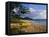 Canoe on Wailea Beach-James Randklev-Framed Stretched Canvas