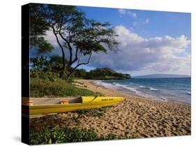 Canoe on Wailea Beach-James Randklev-Stretched Canvas