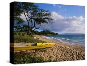 Canoe on Wailea Beach-James Randklev-Stretched Canvas