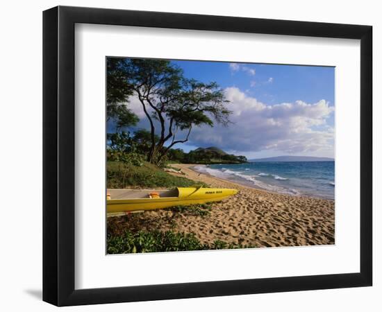 Canoe on Wailea Beach-James Randklev-Framed Photographic Print