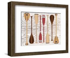 Canoe, Paddles & Oar-Edward M. Fielding-Framed Art Print