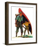 "Canoe Portage,"March 24, 1934-Eugene Iverd-Framed Giclee Print