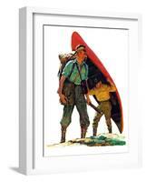 "Canoe Portage,"March 24, 1934-Eugene Iverd-Framed Giclee Print