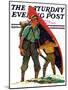 "Canoe Portage," Saturday Evening Post Cover, March 24, 1934-Eugene Iverd-Mounted Premium Giclee Print