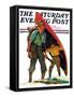 "Canoe Portage," Saturday Evening Post Cover, March 24, 1934-Eugene Iverd-Framed Stretched Canvas