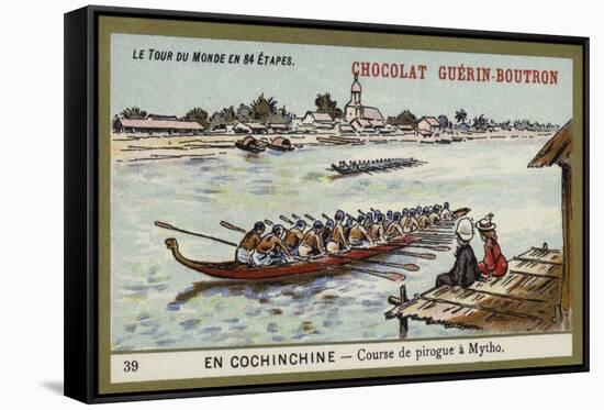 Canoe Race at Mytho, Cochinchina-null-Framed Stretched Canvas