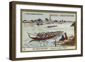 Canoe Race at Mytho, Cochinchina-null-Framed Giclee Print