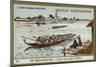 Canoe Race at Mytho, Cochinchina-null-Mounted Giclee Print