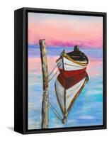 Canoe Reflection-Julie DeRice-Framed Stretched Canvas