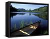 Canoe Resting on the Shore of Little Long Pond, Acadia National Park, Maine, USA-Jerry & Marcy Monkman-Framed Stretched Canvas