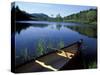 Canoe Resting on the Shore of Little Long Pond, Acadia National Park, Maine, USA-Jerry & Marcy Monkman-Stretched Canvas