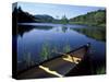 Canoe Resting on the Shore of Little Long Pond, Acadia National Park, Maine, USA-Jerry & Marcy Monkman-Stretched Canvas