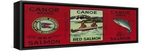 Canoe Salmon Can Label - San Francisco, CA-Lantern Press-Framed Stretched Canvas