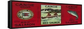 Canoe Salmon Can Label - San Francisco, CA-Lantern Press-Framed Stretched Canvas