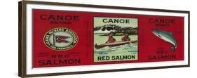 Canoe Salmon Can Label - San Francisco, CA-Lantern Press-Framed Premium Giclee Print