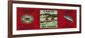 Canoe Salmon Can Label - San Francisco, CA-Lantern Press-Framed Premium Giclee Print